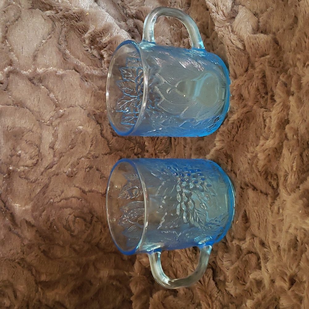 Ice Blue Vintage Mugs